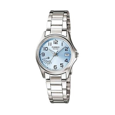 Casio Analog LTP-1369D-2BVDF Silver Biru Jam Tangan Wanita