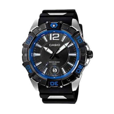 Casio Analog MTD-1070-1A1VDF Hitam Biru Jam Tangan Pria