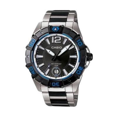 Casio Analog MTD-1070D-1A1VDF Silver Biru Jam Tangan Pria