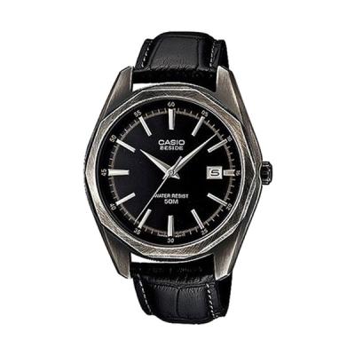 Casio Beside BEM-121BL-1AVDF Hitam Jam Tangan Pria