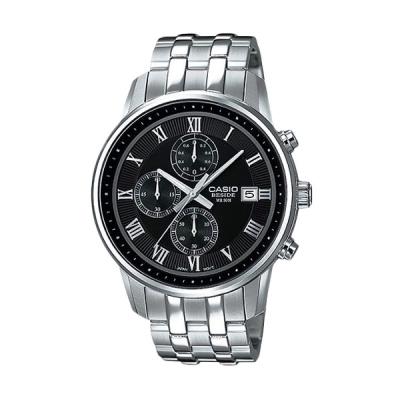 Casio Beside BEM-511D-1AVDF Silver Hitam Jam Tangan Pria