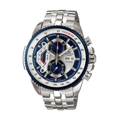 Casio Edifice EF-558D-2AVDF Stainless Steel Biru Silver Jam Tangan Pria