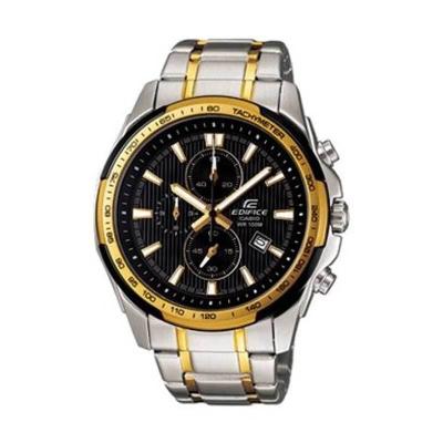 Casio Edifice EF-566SG-1AVDF Silver Black Jam Tangan Pria