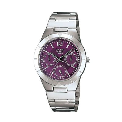 Casio Enticer LTP-2069D-6A Silver Purple Jam Tangan Wanita