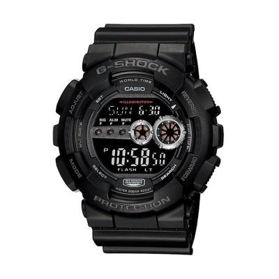 Casio G-Shock GD-100-1B Black Jam Tangan Pria Sport