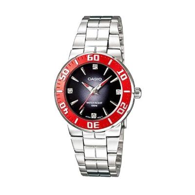 Casio LTD-2000D-1A2VDF Hitam Merah Jam Tangan Wanita