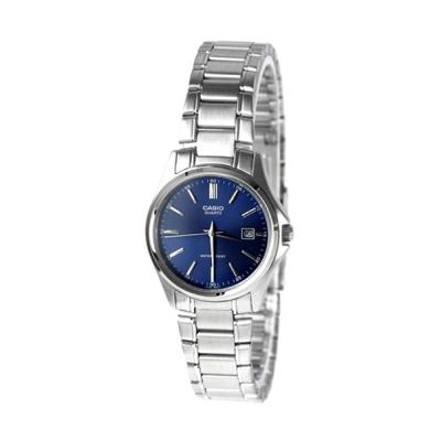 Casio LTP-1183A-2A Casual Silver Dark Blue Jam Tangan Wanita