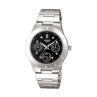 Casio LTP-2083D-1A Silver Black Jam Tangan Wanita