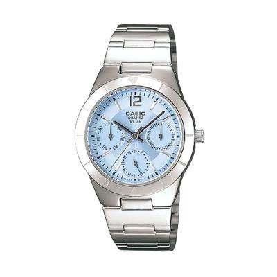 Casio Ladies Analog LTP-2069D-2A2VDF Silver Biru Jam Tangan Wanita