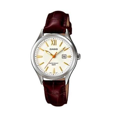 Casio Ladies Analog LTP-E103L-7AVDF Brown White Jam Tangan Wanita