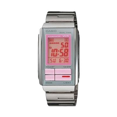 Casio Ladies Futurist LA-201W-4A2UDF Silver Pink Jam Tangan Wanita