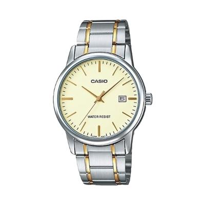 Casio MTP-V002SG-9AUDF Man Analog Gold Silver Jam Tangan Pria