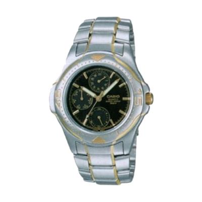 Casio Man Analog MTD-1046G-1AVDF Silver Black Jam Tangan Pria