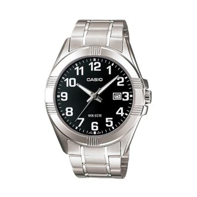 Casio Man Analog MTP-1308D-1BVDF Hitam Silver Jam Tangan Pria