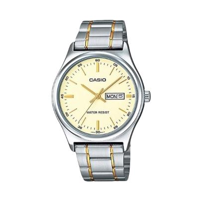 Casio Man Analog MTP-V003SG-9AUDF Gold Silver Jam Tangan Pria