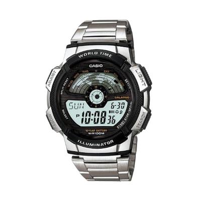 Casio Man Combination AE-1100WD-1AVDF Silver Blast Jam Tangan Pria