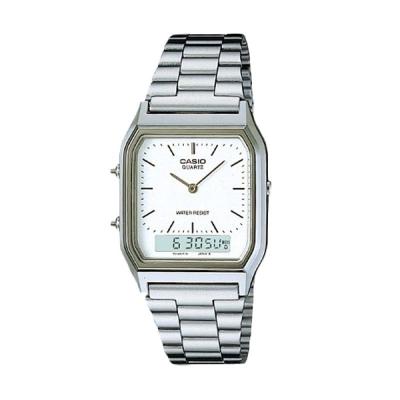 Casio Man Combination AQ-230A-7DM Silver Putih Jam Tangan Pria