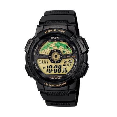 Casio Man Illuminator AE-1100W-1BVDF Hitam Jam Tangan Pria