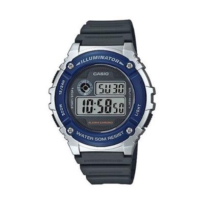 Casio Man Illuminator W-216H-2AVDF Biru Hitam Jam Tangan Pria