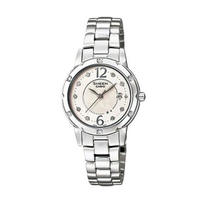 Casio Sheen SHE-4021D-7ADF Silver Putih Jam Tangan Wanita