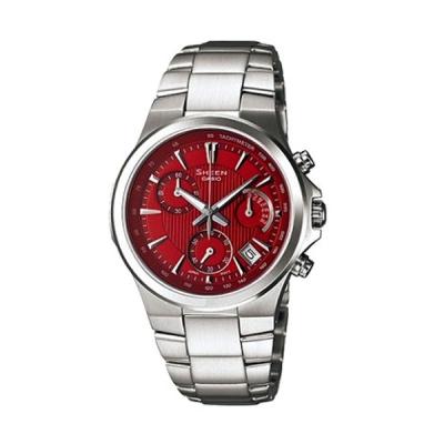 Casio Sheen SHE-5019D-4ADR Silver Merah Jam Tangan Wanita