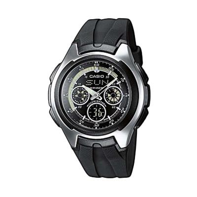 Casio Sporty AQ-163W-1B1 Black Jam Tangan Pria