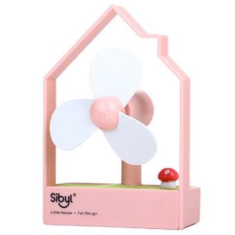 Creative USB Mini Cartoon House Fan Pink  