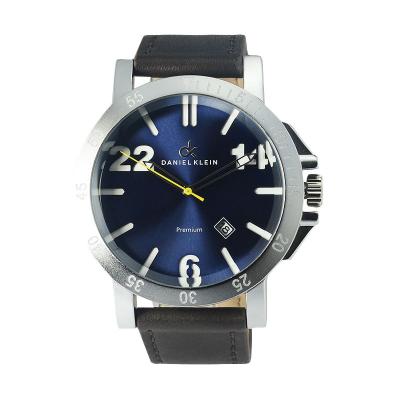 Daniel Klein Mens DK 103408 Silver Dark Blue Jam Tangan Pria