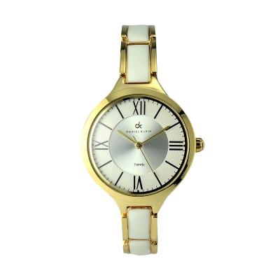 Daniel Klein Women DK 103481 IP Gold Silver White Jam Tangan Wanita