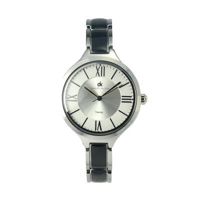 Daniel Klein Women DK 103482 IP Silver Black Jam Tangan Wanita