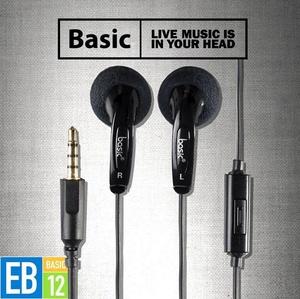 Earphone Earbud Basic EB12 SuperBass with Mic Black