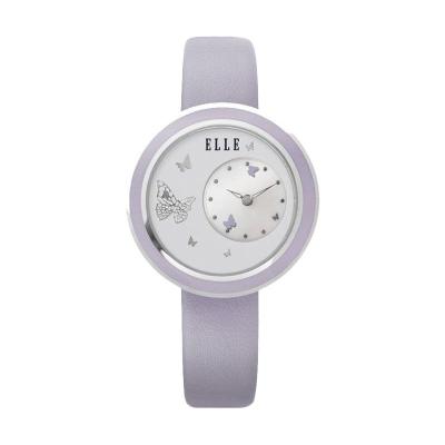 Elle Time EL20278S02C Leather strap Purple Jam Tangan Wanita