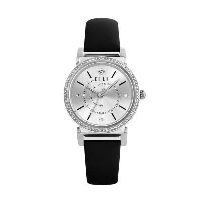 Elle Time EL20311S05C Leather Strap Black Jam Tangan Wanita