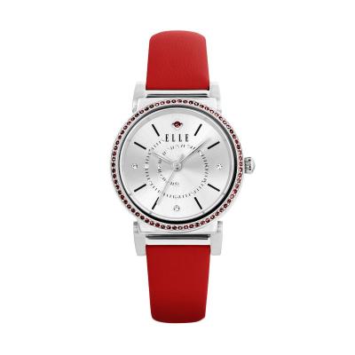 Elle Time EL20311S08C Leather Strap Red Jam Tangan Wanita