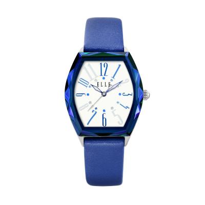 Elle Time EL20321S02N Leather Strap Blue Jam Tangan Wanita