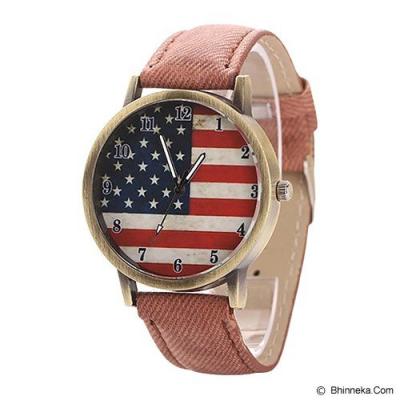 FASHION STREET Exclusive Imports Jam Tangan Strap Denim United States Flag [639921] - Bronze