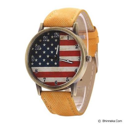 FASHION STREET Exclusive Imports Jam Tangan Strap Denim United States Flag [639923] - Yellow