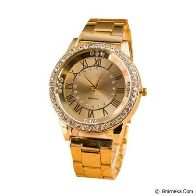 FASHION STREET Exclusive Imports Unisex Rhinestone Roman Numerals Alloy Analog Quartz Watch [642860] - Gold