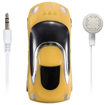 FSH Mini Car Shape MP3 Music Player with Bundle USB and Earphone Hole (Yellow) (Intl)  