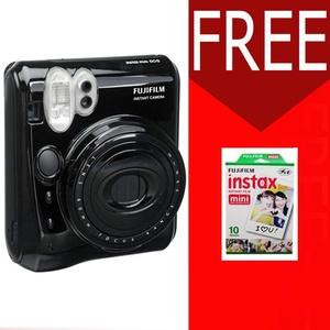 FUJIFILM INSTAX MINI CAMERA 50 50S BLACK Free 1Pack Film Polos HITAM