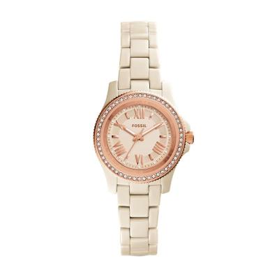 Fossil Cecile Ceramic CE1090 Toasted Almond Jam Tangan Wanita