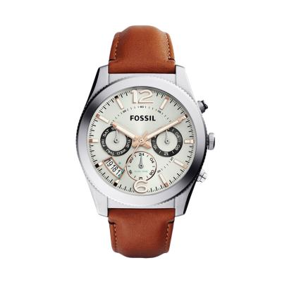 Fossil ES3932 Multifunction Strap Kulit Jam Tangan Wanita - Putih Coklat