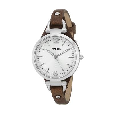 Fossil Georgia Silver Dial Tan Jam Tangan Wanita