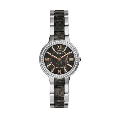 Fossil Virginia ES3918 Silver Jam Tangan Wanita