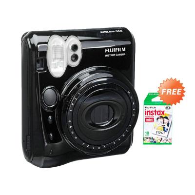 Fujifilm Instax 50S Hitam Kamera Polaroid + Paper Pack