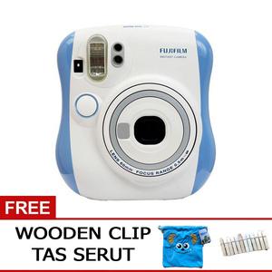 Fujifilm Instax Mini 25 25s Biru Free Tas Serut + Wooden Clip BIRU