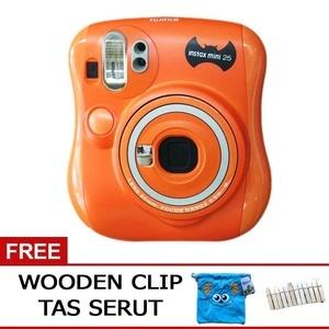 Fujifilm Instax Mini 25 25s Hallowen Free Tas Serut+Wooden Clip orange