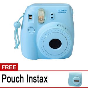 Fujifilm Instax Mini 8 8S BLUE Free Pouch Kulit 8s BIRU