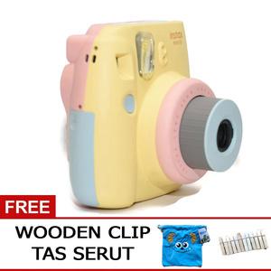 Fujifilm Instax Mini 8 8SKuning 3Warna Free Tas Serut+Clip 3warna