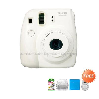 Fujifilm Instax Mini 8 White Kamera Polaroid + Hardcase + Album + Refill [20 Sheet] + Selfie Lens